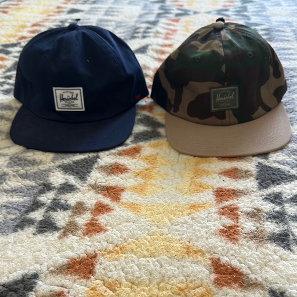 Two Herschel Supply Company Men’s Navy and Camo Caps